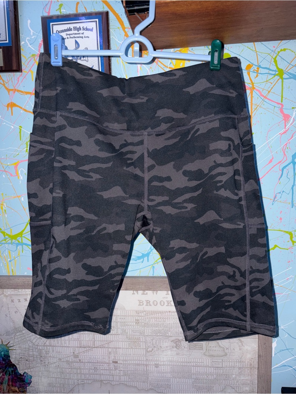 Amazon Women's Black Camouflage Bike Shorts